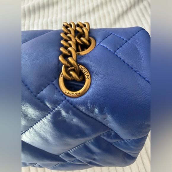 Kurt Geiger The Kensington Blue Quilted Soft Leather XXL Bag - Picture 9 of 10